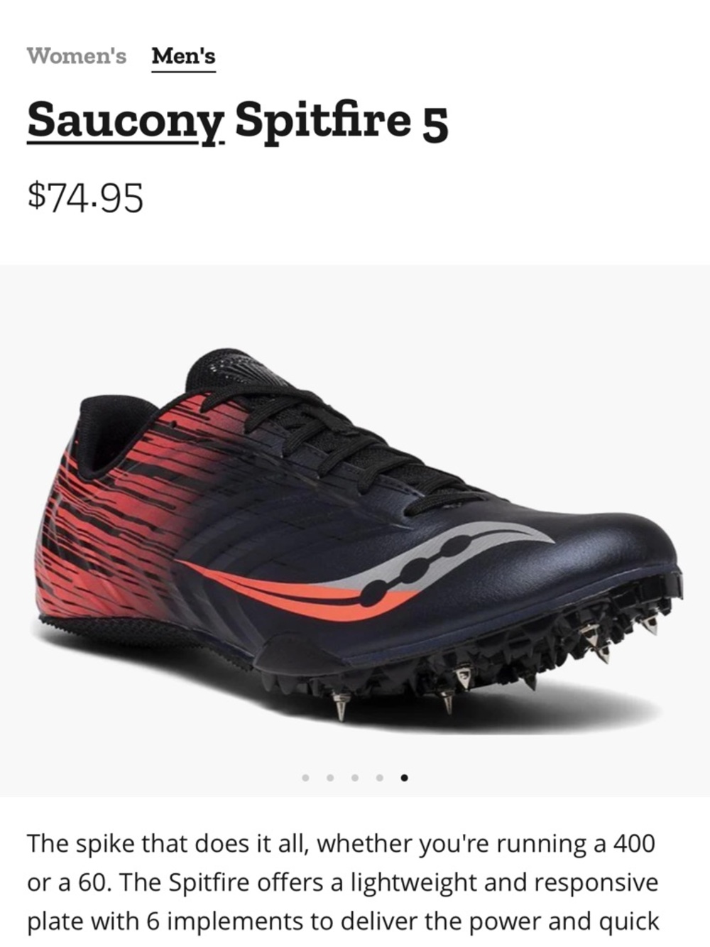 Saucony Spitfire 5 Track Spikes in Black & Red Gradient